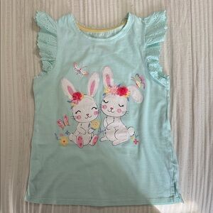 Isaac Mizrahi Mint Easter Bunny Print Kids Tee